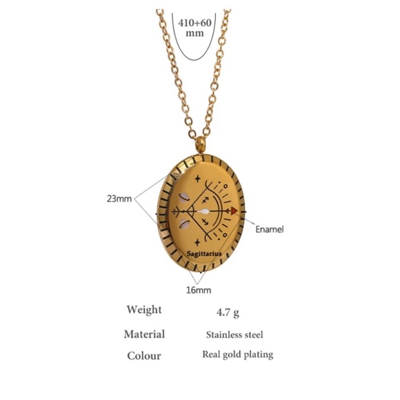 ♍️ 18K Gold plated zodiac sign Virgo necklace - Picture 3 of 5
